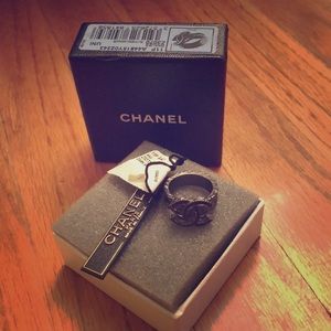 Authentic Chanel Dark Silver Ring